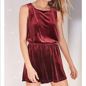 Red Velvet Romper with Twist Back